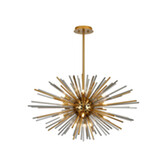 Photograph: Idolite Ohird 75cm Brass Chrome And Smoke 18 Light Horizontal Sputnik Glass Pendant Light