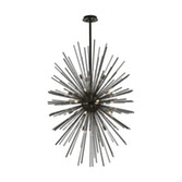 Photograph: Idolite Ohird 80cm Black Chrome And Smoke 24 Light Vertical  Sputnik Glass Pendant Light