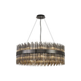 Photograph: Idolite Ohird 80cm Black Chrome And Smoke 6 Light Round Glass Pendant Light