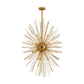 Photograph: Idolite Ohird 80cm Brass And Clear 24 Light Vertical Sputnik Glass Pendant Light