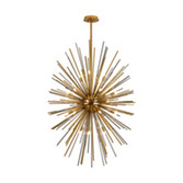 Photograph: Idolite Ohird 80cm Brass And Smoke 24 Light Vertical Sputnik Glass Pendant Light