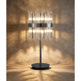 Photograph: Idolite Ohird Black Chrome And Clear 6 Light Table Lamp - Switched