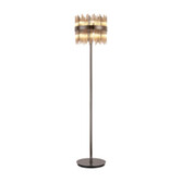 Photograph: Idolite Ohird Black Chrome And Cognac 10 Light Floor Lamp - Switched