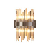 Photograph: Idolite Ohird Black Chrome And Cognac 4 Light Glass Wall Light