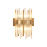Photograph: Idolite Ohird Brass And Clear 4 Light Glass Wall Light