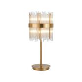 Photograph: Idolite Ohird Brass And Clear 6 Light Table Lamp - Switched