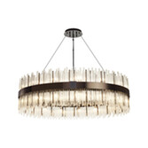 Photograph: Idolite Ohird Large 100cm Black Chrome And Clear 30 Light Round Glass Pendant Light