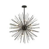 Photograph: Idolite Ohird Large 110cm Black Chrome And Clear 18 Light Sputnik Glass Pendant Light