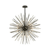 Photograph: Idolite Ohird Large 110cm Black Chrome And Cognac 18 Light Sputnik Glass Pendant Light