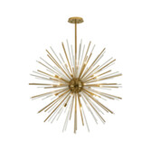 Photograph: Idolite Ohird Large 110cm Brass Chrome And Clear 18 Light Sputnik Glass Pendant Light