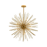 Photograph: Idolite Ohird Large 110cm Brass Chrome And Cognac 18 Light Sputnik Glass Pendant Light