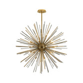 Photograph: Idolite Ohird Large 110cm Brass Chrome And Smoke 18 Light Sputnik Glass Pendant Light
