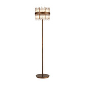 Photograph: Idolite Ohird Painted Matt Bronze And Clear 10 Light Floor Lamp - Switched