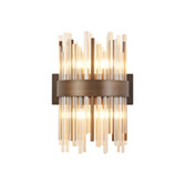 Photograph: Idolite Ohird Painted Matt Bronze And Cognac 4 Light Glass Wall Light