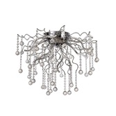 Photograph: Idolite Pamir Polished Chrome Finish 12 Light LED Semi Flush Crystal Ceiling Light - 3000K