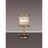 Photograph: Idolite Petra 1 Light Table Lamp Antique Brass With Clear Crystal