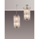 Photograph: Idolite Petra 2 Tier 6 Light Pendant/Semi-Flush Ceiling Light Polished Nickel With Clear Crystal