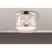 Photograph: Idolite Petra 4 Light Round Flush Ceiling Light Polished Nickel With Clear Crystal