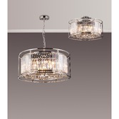 Photograph: Idolite Petra 8 Light Pendant/Semi-Flush Ceiling Light Polished Nickel With Clear Crystal