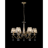 Photograph: Idolite Piti Antique Brass 6 Light Crystal Chandelier Complete With Crystal Shades