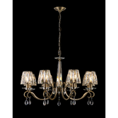 Photograph: Idolite Piti Antique Brass 8 Light Crystal Chandelier Complete With Crystal Shades