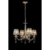Photograph: Idolite Piti French Gold Finish 4 Light Crystal Chandelier Complete With Crystal Shades