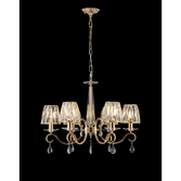 Photograph: Idolite Piti French Gold Finish 6 Light Crystal Chandelier Complete With Crystal Shades