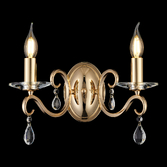 Photograph: Idolite Piti French Gold Finish Double Crystal Wall Light