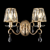 Photograph: Idolite Piti French Gold Finish Double Crystal Wall Light Complete With Crystal Shades