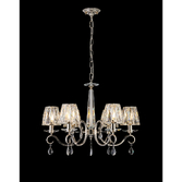Photograph: Idolite Piti Polished Nickel 6 Light Crystal Chandelier Complete With Crystal Shades