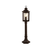 Photograph: Idolite Pulag Antique Bronze/Clear Rippled Glass Exterior Post Lamp - IP54