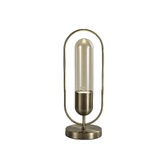 Photograph: Idolite Queensbury Antique Brass/Amber Table Lamp