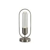 Photograph: Idolite Queensbury Satin Nickel/Clear Table Lamp