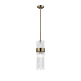 Photograph: Idolite Raya Single Pendant, 1 Light E14, IP44, Antique Brass/Clear
