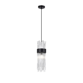 Photograph: Idolite Raya Single Pendant, 1 Light E14, IP44, Satin Black/Clear