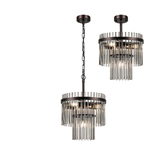 Photograph: Idolite Ronan 30cm Pendant/Semi Ceiling 4 Light E14, Brown Oxide/Smoke Glass Rods
