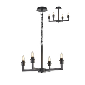 Photograph: Idolite Ruari Satin Black 4 Light Pendant (Frame Only)