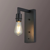 Photograph: Idolite Ruari Satin Black Over Arm Switched Single Wall Light (Frame Only)