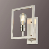 Photograph: Idolite Ruari Satin Nickel Front Switched Single Wall Light (Frame Only)