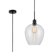 Photograph: Idolite Rumi Black Knurled Pendant Light With Clear Shade