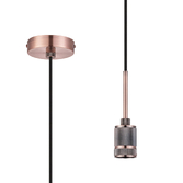 Photograph: Idolite Rumi Knurled 1 Light Antique Copper Suspension - E27 - 1.6M
