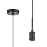 Photograph: Idolite Rumi Knurled 1 Light Black Suspension - E27 - 1.6M