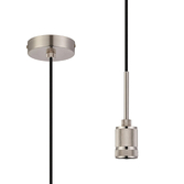 Photograph: Idolite Rumi Knurled 1 Light Satin Nickel Suspension - E27 - 1.6M