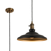 Photograph: Idolite Sejal 35cm 1 Light Braided Pendant: Round Tiered Metal Shade: Antique Brass/Black/Matt Black/Gold
