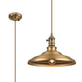Photograph: Idolite Sejal 35cm 1 Light Braided Pendant: Round Tiered Metal Shade: Antique Brass/Golden Brown/Brass/Gold
