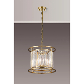 Photograph: Idolite Seko Gold Finish 3 Light Crystal Bathroom Pendant Light - IP44