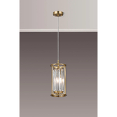 Photograph: Idolite Seko Gold Finish Crystal 1 Light Bathroom Pendant Light - IP44