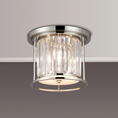 Photograph: Idolite Seko Polished Nickel 3 Light Flush Crystal Bathroom Ceiling Light - IP44