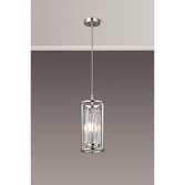 Photograph: Idolite Seko Polished Nickel Crystal 1 Light Bathroom Pendant Light - IP44