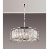 Photograph: Idolite Seko Polished Nickel Large 10 Light Crystal Bathroom Pendant Light - IP44